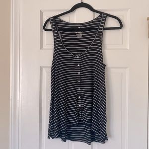 American Eagle black and white striped tank XS